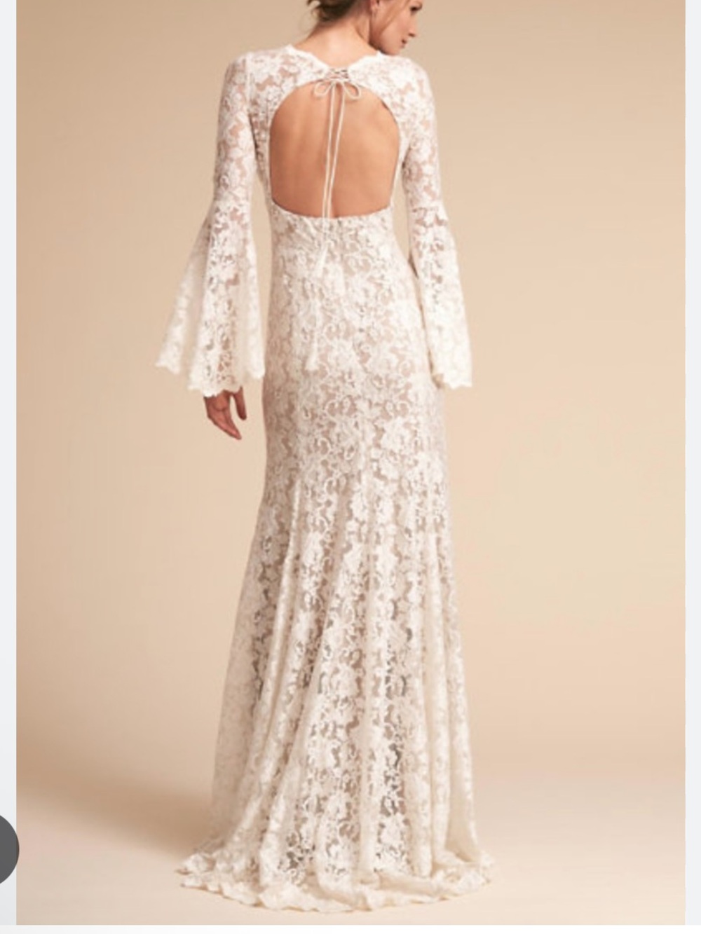 Bhldn Anthropologie bohemian lace lucca wedding gown in Ivory size 2 with veil!! - Picture 2 of 4